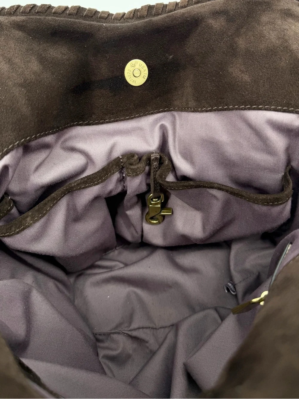 Kooba Leather Suede Brown Hobo Shoulder Bag